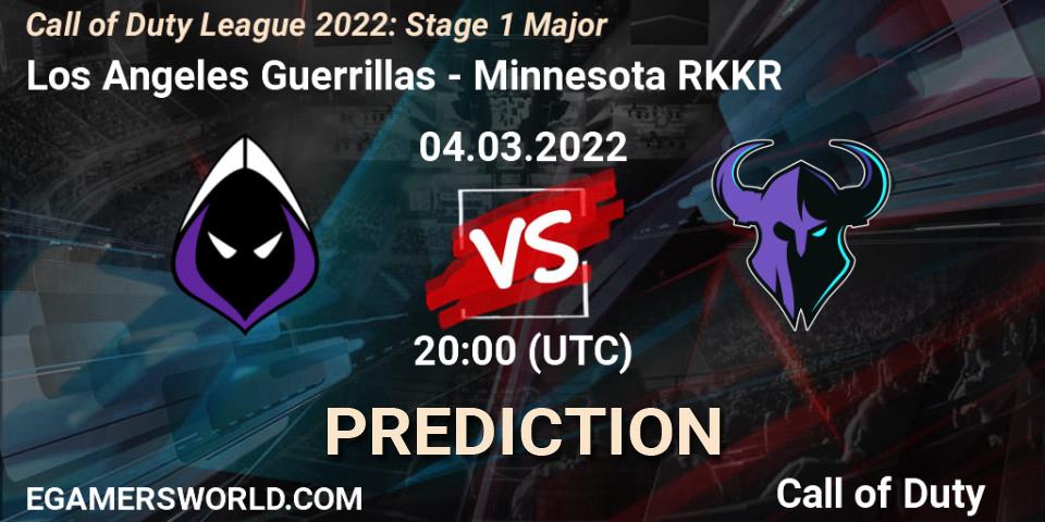 Pronósticos Los Angeles Guerrillas - Minnesota RØKKR. 04.03.2022 at 20:00. Call of Duty League 2022: Stage 1 Major - Call of Duty