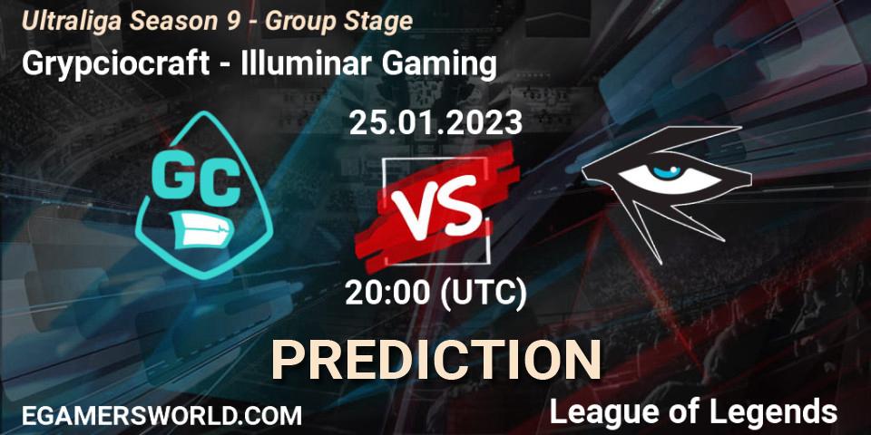 Pronósticos Grypciocraft - Illuminar Gaming. 25.01.2023 at 20:00. Ultraliga Season 9 - Group Stage - LoL