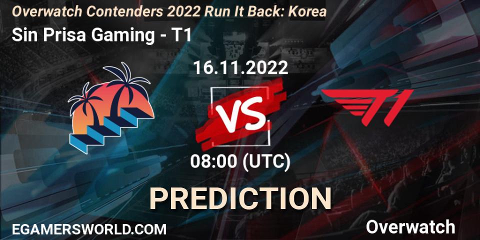 Pronósticos Sin Prisa Gaming - T1. 16.11.22. Overwatch Contenders 2022 Run It Back: Korea - Overwatch