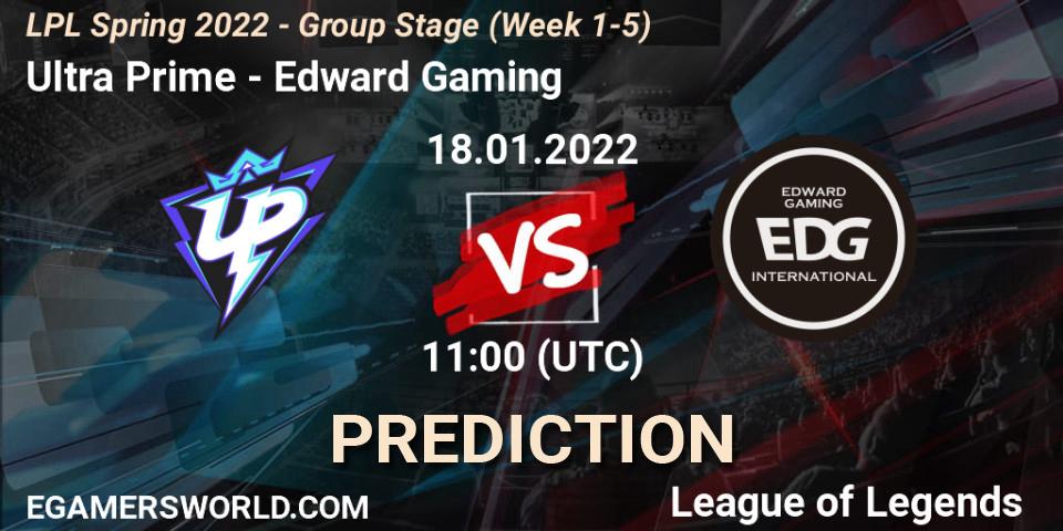 Pronósticos Ultra Prime - Edward Gaming. 18.01.22. LPL Spring 2022 - Group Stage (Week 1-5) - LoL