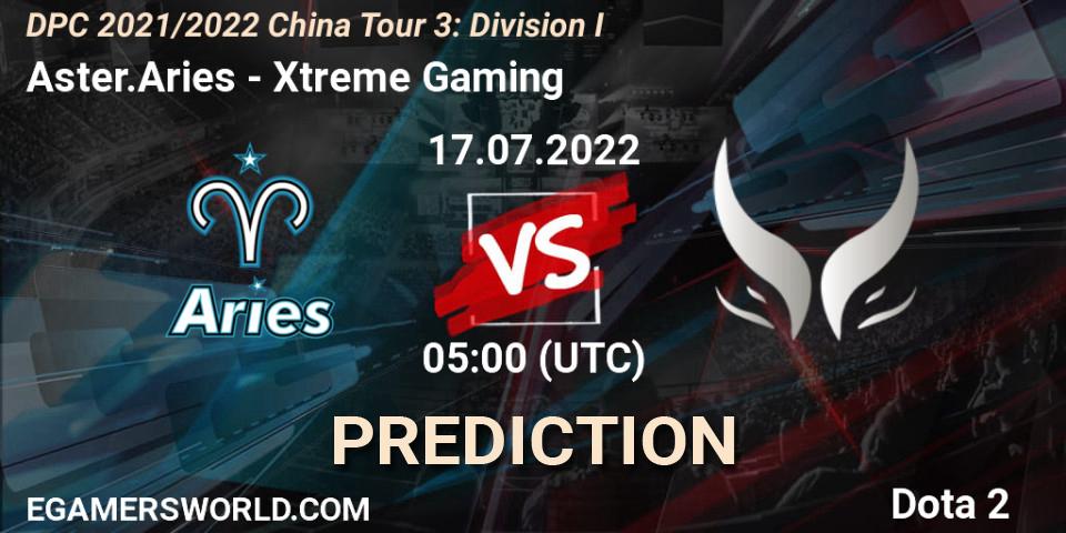 Pronósticos Aster.Aries - Xtreme Gaming. 17.07.22. DPC 2021/2022 China Tour 3: Division I - Dota 2