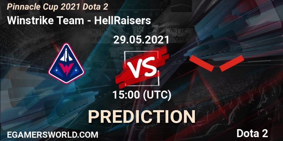 Pronósticos Winstrike Team - HellRaisers. 29.05.2021 at 15:02. Pinnacle Cup 2021 Dota 2 - Dota 2