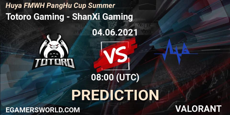 Pronósticos Totoro Gaming - ShanXi Gaming. 04.06.2021 at 08:00. Huya FMWH PangHu Cup Summer - VALORANT