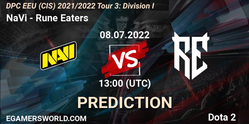 Pronósticos NaVi - Rune Eaters. 08.07.2022 at 13:00. DPC EEU (CIS) 2021/2022 Tour 3: Division I - Dota 2