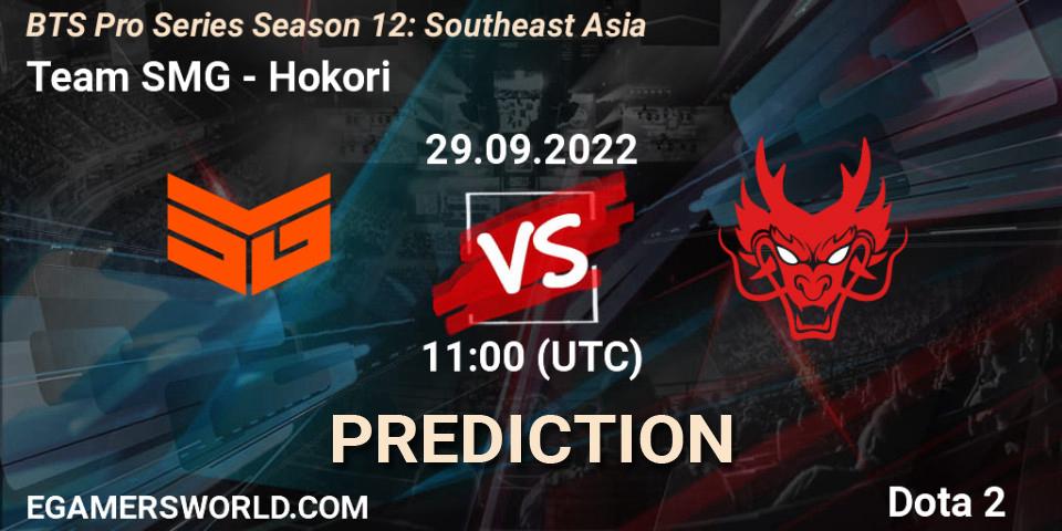 Pronósticos Team SMG - Hokori. 29.09.2022 at 11:18. BTS Pro Series Season 12: Southeast Asia - Dota 2