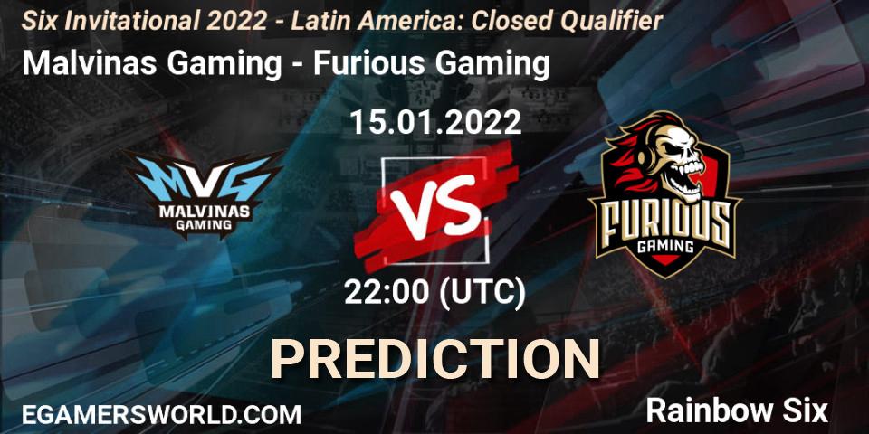 Pronósticos Malvinas Gaming - Furious Gaming. 31.01.2022 at 17:30. Six Invitational 2022 - Latin America: Closed Qualifier - Rainbow Six
