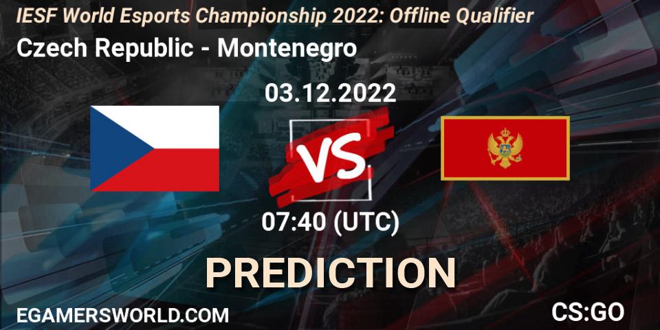 Pronósticos Czech Republic - Montenegro. 03.12.2022 at 10:15. IESF World Esports Championship 2022: Offline Qualifier - Counter-Strike (CS2)