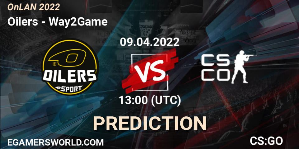 Pronósticos Oilers - Way2Game. 09.04.2022 at 13:10. OnLAN 2022 - Counter-Strike (CS2)