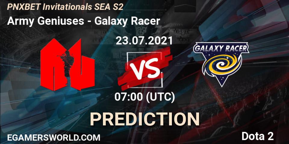 Pronósticos Army Geniuses - Galaxy Racer. 23.07.2021 at 07:03. PNXBET Invitationals SEA S2 - Dota 2