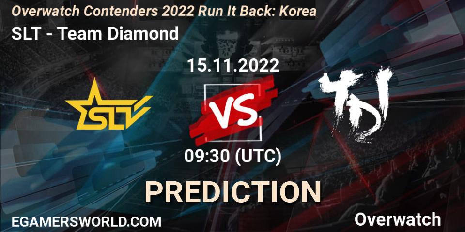 Pronósticos SLT - Team Diamond. 15.11.2022 at 09:30. Overwatch Contenders 2022 Run It Back: Korea - Overwatch