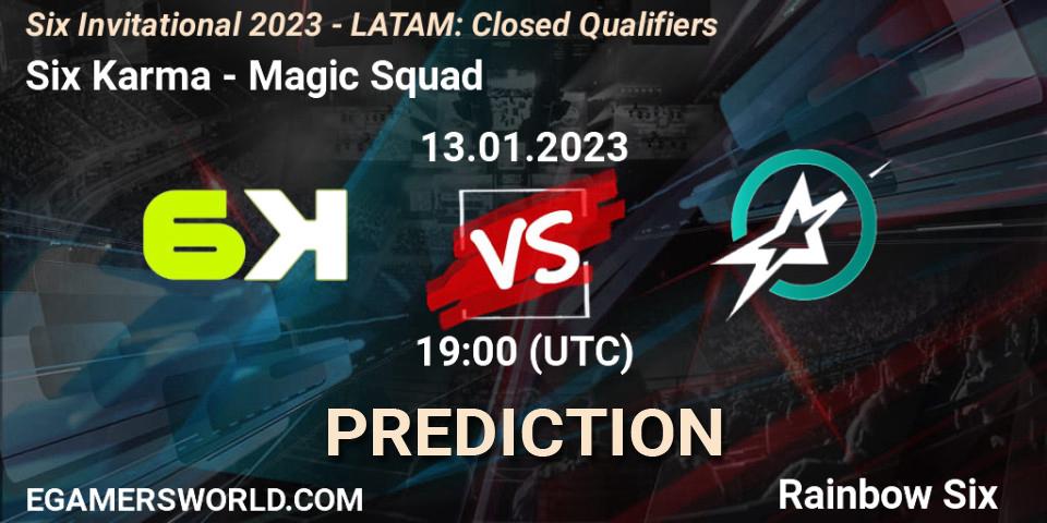 Pronósticos Six Karma - Magic Squad. 13.01.23. Six Invitational 2023 - LATAM: Closed Qualifiers - Rainbow Six