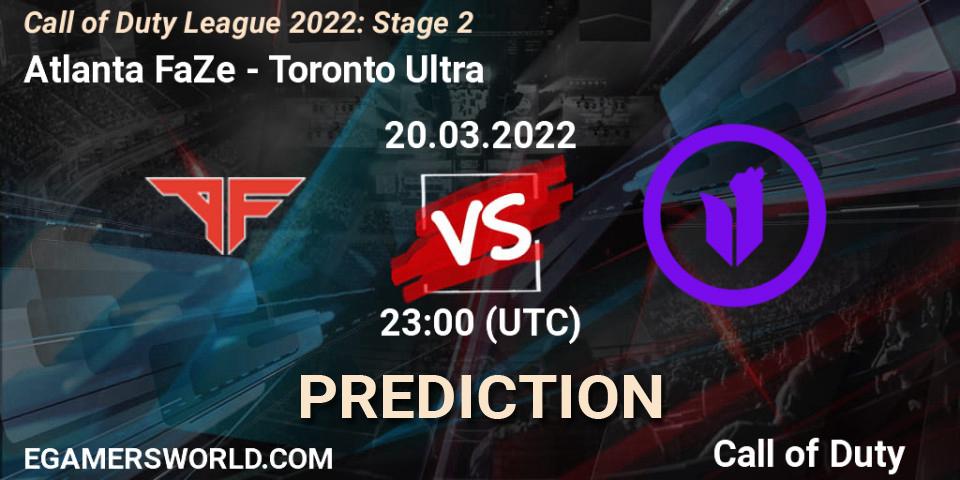 Pronósticos Atlanta FaZe - Toronto Ultra. 20.03.22. Call of Duty League 2022: Stage 2 - Call of Duty