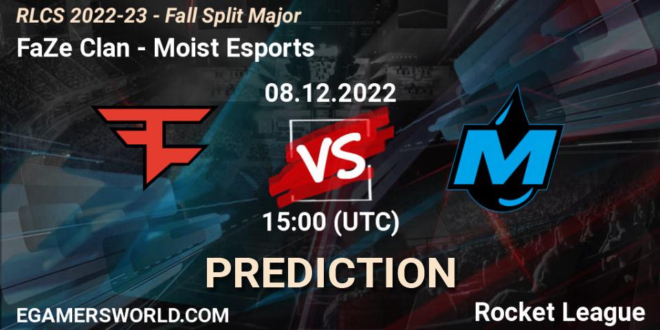 Pronósticos FaZe Clan - Moist Esports. 08.12.2022 at 15:15. RLCS 2022-23 - Fall Split Major - Rocket League