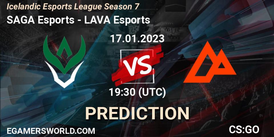 Pronósticos SAGA Esports - LAVA Esports. 17.01.2023 at 19:30. Icelandic Esports League Season 7 - Counter-Strike (CS2)