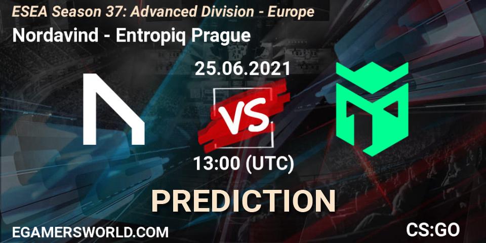 Pronósticos Nordavind - Entropiq Prague. 25.06.21. ESEA Season 37: Advanced Division - Europe - CS2 (CS:GO)