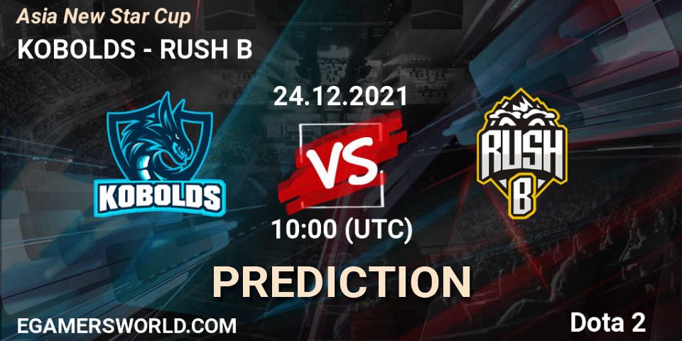 Pronósticos KOBOLDS - RUSH B. 24.12.2021 at 09:35. Asia New Star Cup - Dota 2