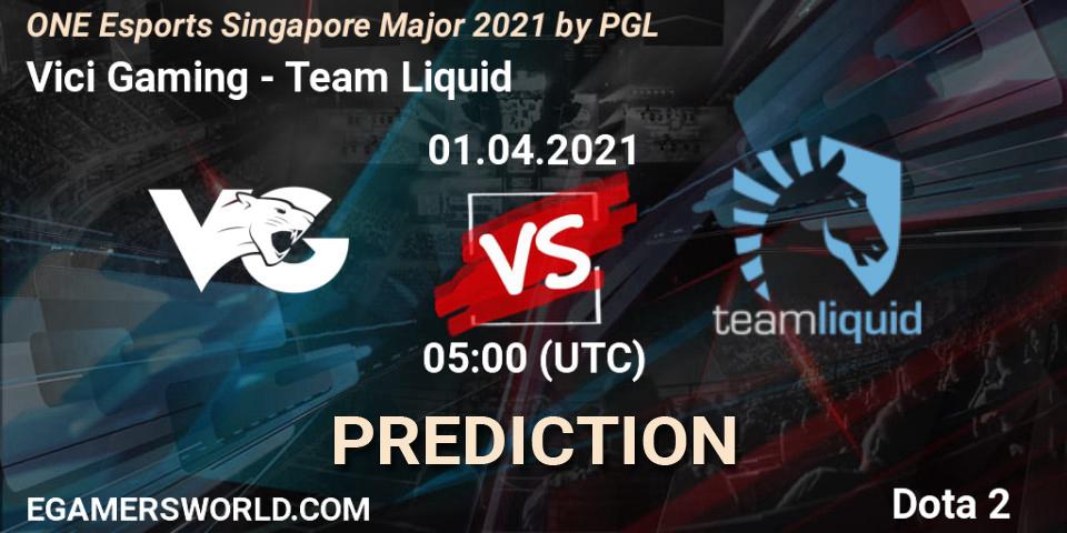 Pronósticos Vici Gaming - Team Liquid. 01.04.21. ONE Esports Singapore Major 2021 - Dota 2
