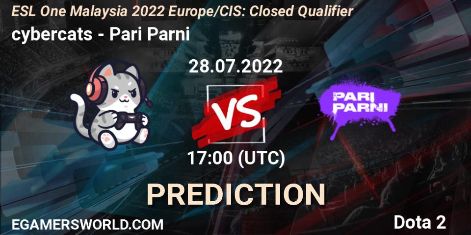 Pronósticos cybercats - Pari Parni. 28.07.2022 at 17:01. ESL One Malaysia 2022 Europe/CIS: Closed Qualifier - Dota 2