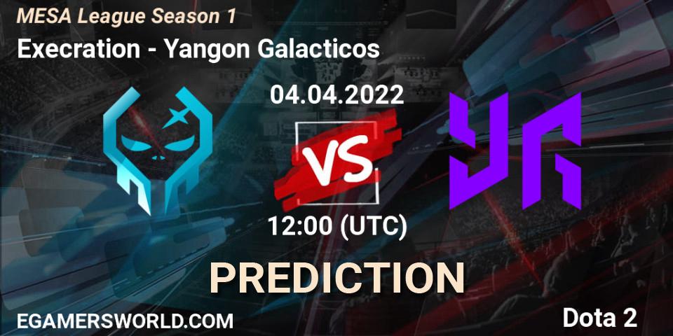 Pronósticos Execration - Yangon Galacticos. 04.04.2022 at 07:32. MESA League Season 1 - Dota 2