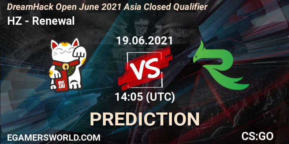 Pronósticos HZ - Renewal. 19.06.21. DreamHack Open June 2021 Asia Closed Qualifier - CS2 (CS:GO)