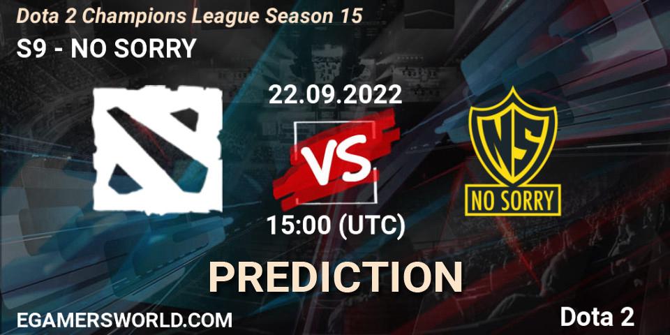 Pronósticos S9 - NO SORRY. 22.09.2022 at 15:13. Dota 2 Champions League Season 15 - Dota 2