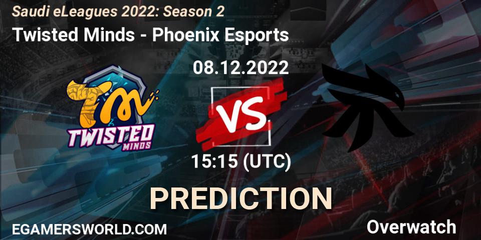 Pronósticos Twisted Minds - Phoenix Esports. 08.12.2022 at 15:45. Saudi eLeagues 2022: Season 2 - Overwatch