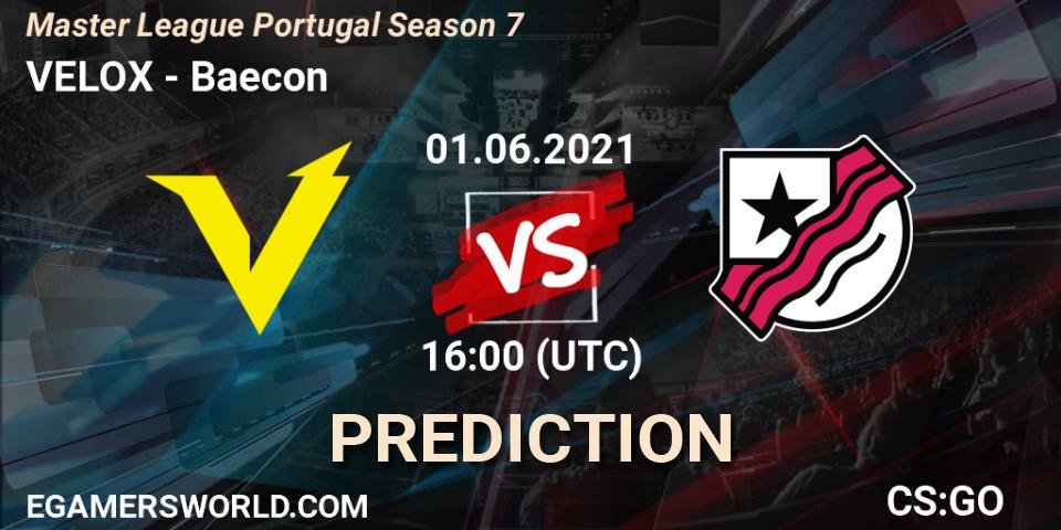 Pronósticos VELOX - Baecon. 01.06.21. Master League Portugal Season 7 - CS2 (CS:GO)