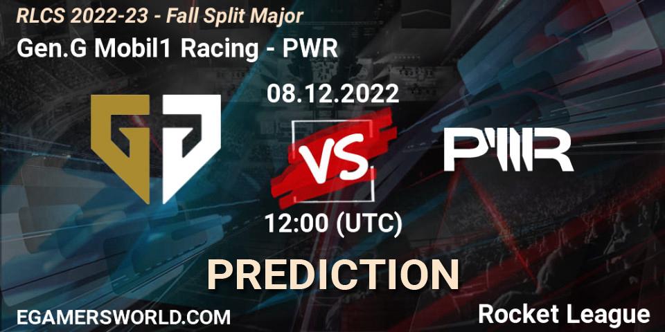 Pronósticos Gen.G Mobil1 Racing - PWR. 08.12.22. RLCS 2022-23 - Fall Split Major - Rocket League