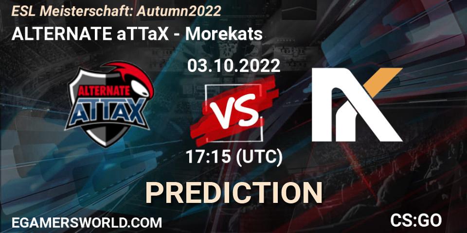 Pronósticos ALTERNATE aTTaX - Morekats. 03.10.2022 at 17:15. ESL Meisterschaft: Autumn 2022 - Counter-Strike (CS2)