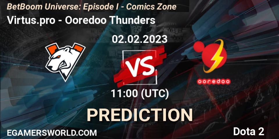 Pronósticos Virtus.pro - Ooredoo Thunders. 02.02.23. BetBoom Universe: Episode I - Comics Zone - Dota 2