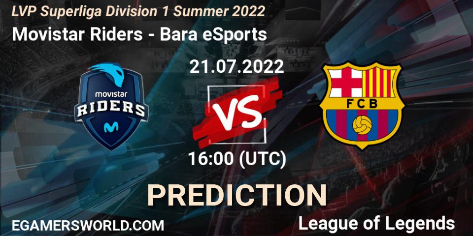 Pronósticos Movistar Riders - Barça eSports. 21.07.2022 at 16:00. LVP Superliga Division 1 Summer 2022 - LoL