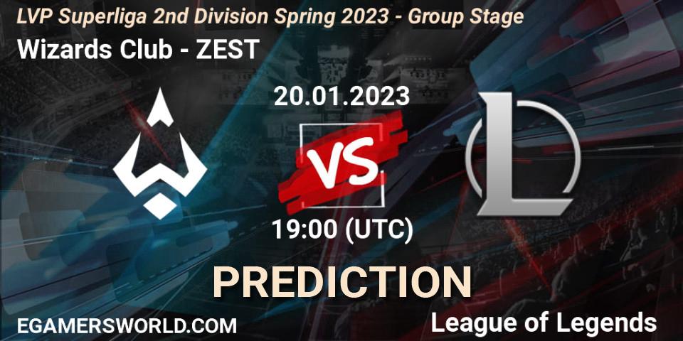 Pronósticos Wizards Club - ZEST. 20.01.23. LVP Superliga 2nd Division Spring 2023 - Group Stage - LoL