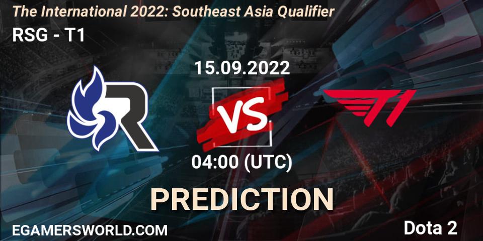 Pronósticos RSG - T1. 15.09.2022 at 04:04. The International 2022: Southeast Asia Qualifier - Dota 2