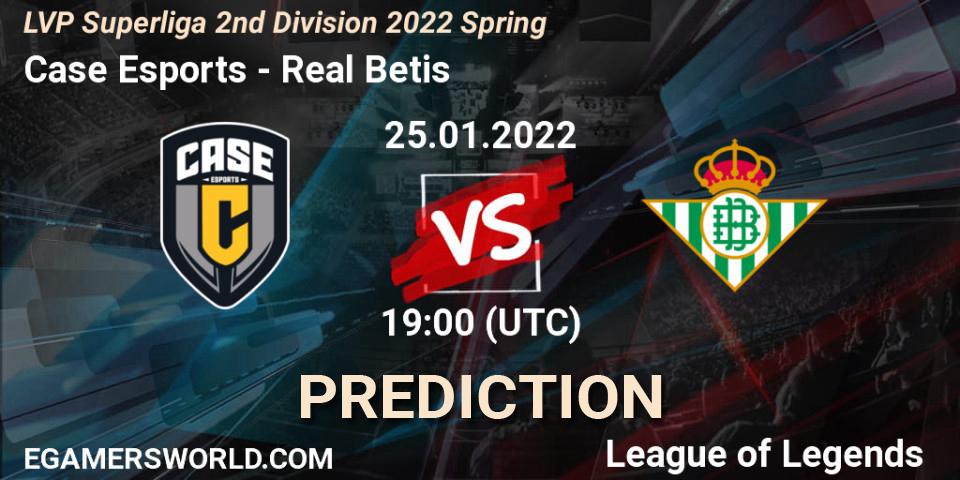 Pronósticos Case Esports - Real Betis. 25.01.2022 at 20:00. LVP Superliga 2nd Division 2022 Spring - LoL
