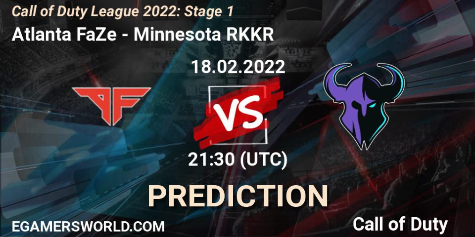 Pronósticos Atlanta FaZe - Minnesota RØKKR. 18.02.2022 at 21:30. Call of Duty League 2022: Stage 1 - Call of Duty