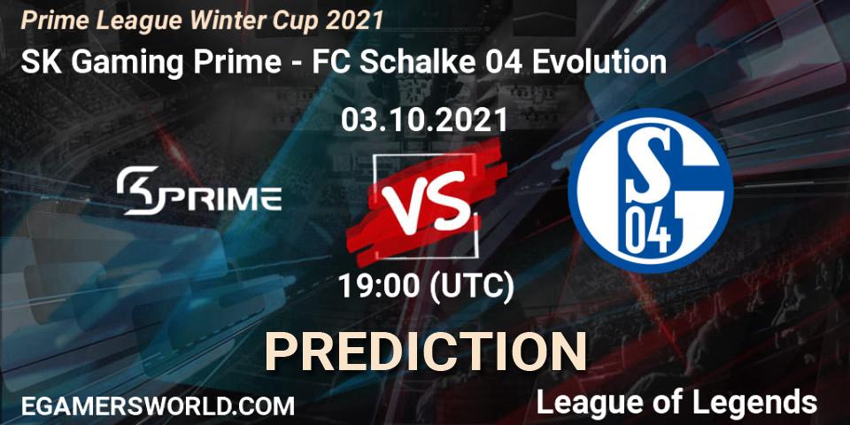 Pronósticos SK Gaming Prime - FC Schalke 04 Evolution. 03.10.21. Prime League Winter Cup 2021 - LoL