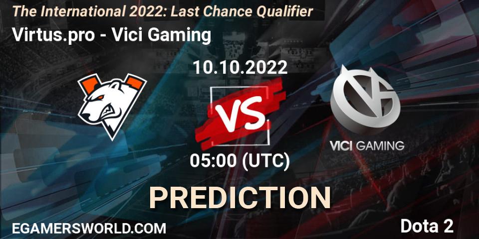 Pronósticos Virtus.pro - Vici Gaming. 10.10.22. The International 2022: Last Chance Qualifier - Dota 2