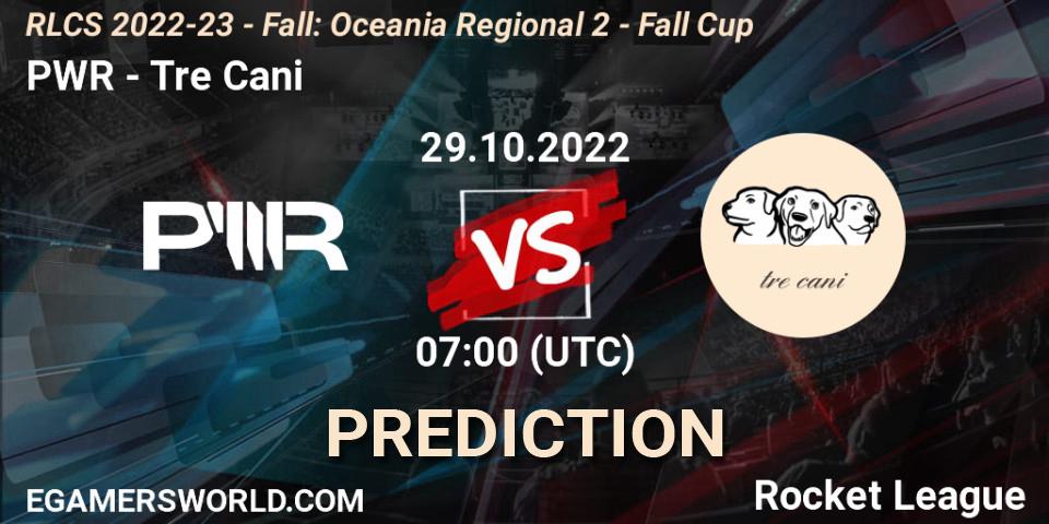 Pronósticos PWR - Tre Cani. 29.10.2022 at 07:00. RLCS 2022-23 - Fall: Oceania Regional 2 - Fall Cup - Rocket League