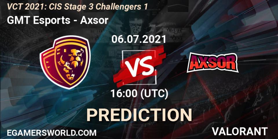 Pronósticos GMT Esports - Axsor. 06.07.2021 at 16:00. VCT 2021: CIS Stage 3 Challengers 1 - VALORANT
