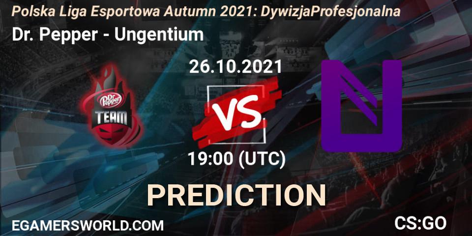 Pronósticos Dr. Pepper - Ungentium. 26.10.2021 at 19:00. Polska Liga Esportowa Autumn 2021: Dywizja Profesjonalna - Counter-Strike (CS2)