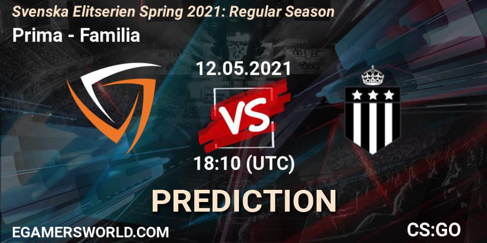 Pronósticos Prima - Familia. 12.05.2021 at 18:10. Svenska Elitserien Spring 2021: Regular Season - Counter-Strike (CS2)