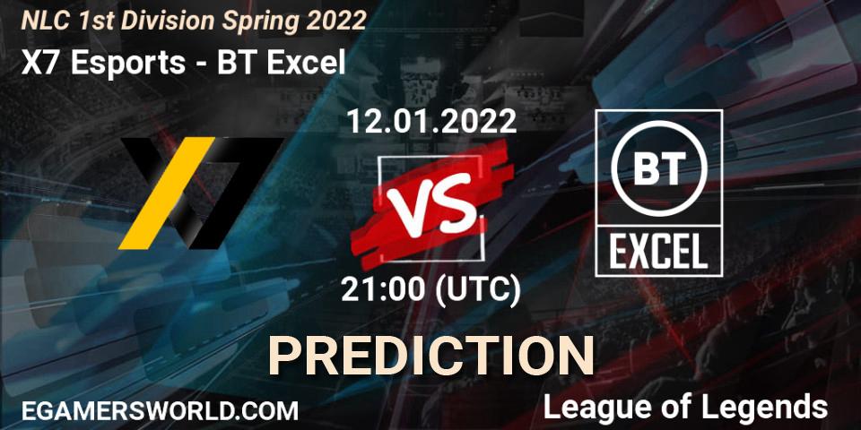 Pronósticos X7 Esports - BT Excel. 12.01.22. NLC 1st Division Spring 2022 - LoL