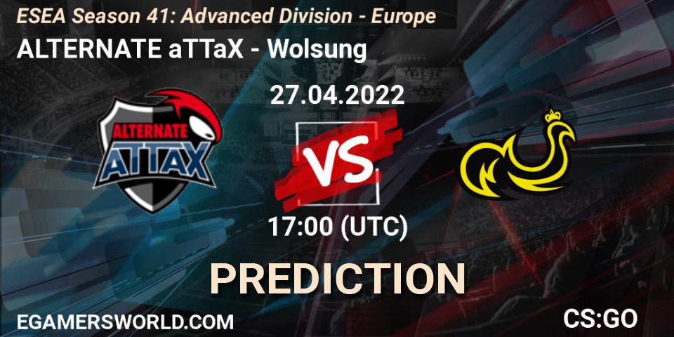 Pronósticos ALTERNATE aTTaX - Wolsung. 27.04.2022 at 17:00. ESEA Season 41: Advanced Division - Europe - Counter-Strike (CS2)