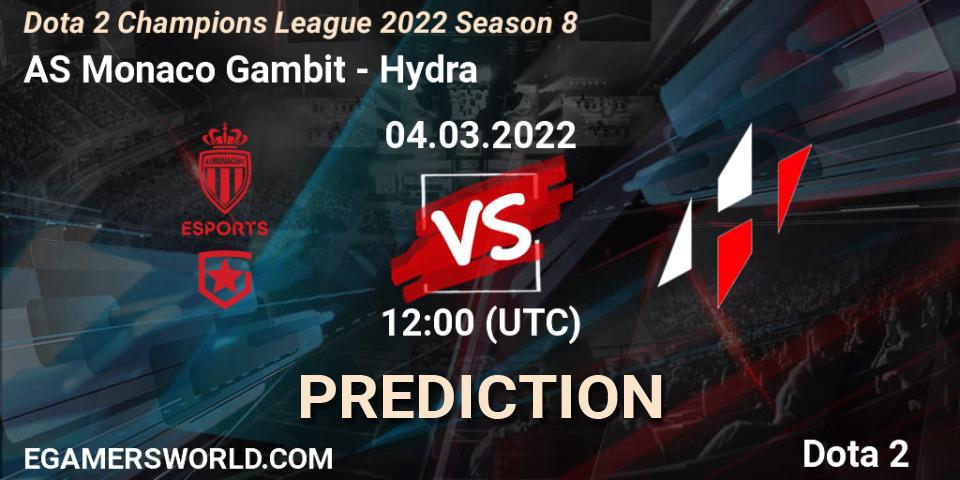 Pronósticos AS Monaco Gambit - Hydra. 23.03.22. Dota 2 Champions League 2022 Season 8 - Dota 2
