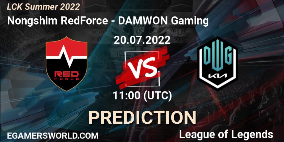 Pronósticos Nongshim RedForce - DAMWON Gaming. 20.07.2022 at 11:35. LCK Summer 2022 - LoL