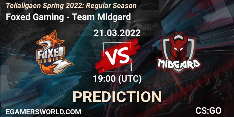 Pronósticos Foxed Gaming - Team Midgard. 21.03.2022 at 19:00. Telialigaen Spring 2022: Regular Season - Counter-Strike (CS2)