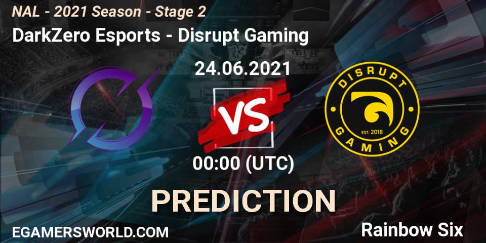 Pronósticos DarkZero Esports - Disrupt Gaming. 24.06.2021 at 00:00. NAL - 2021 Season - Stage 2 - Rainbow Six
