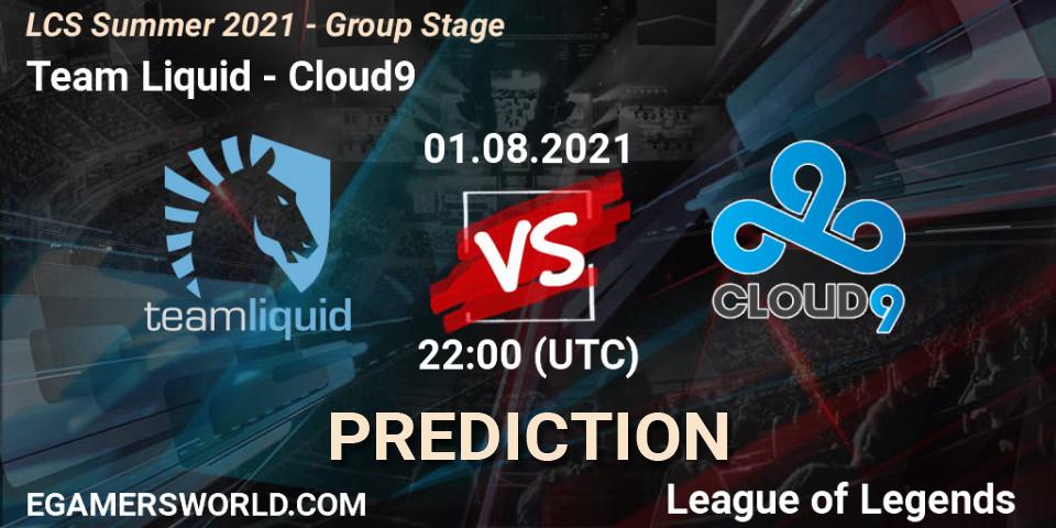 Pronósticos Team Liquid - Cloud9. 01.08.21. LCS Summer 2021 - Group Stage - LoL