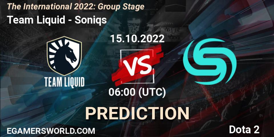 Pronósticos Team Liquid - Soniqs. 15.10.22. The International 2022: Group Stage - Dota 2