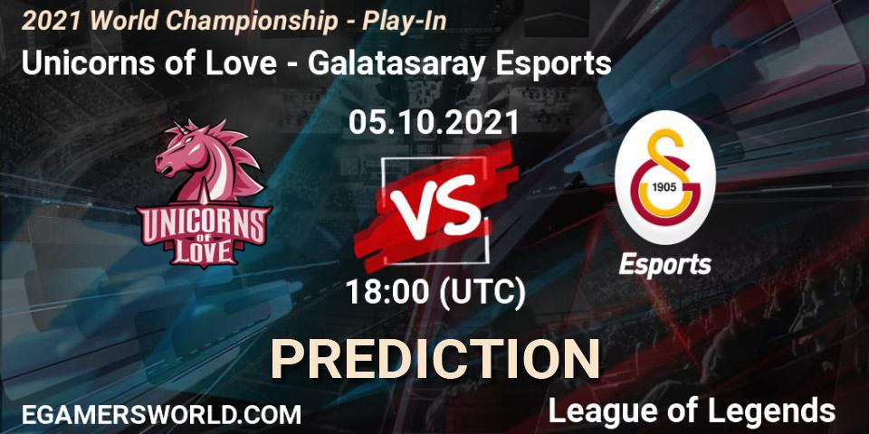 Pronósticos Unicorns of Love - Galatasaray Esports. 05.10.21. 2021 World Championship - Play-In - LoL